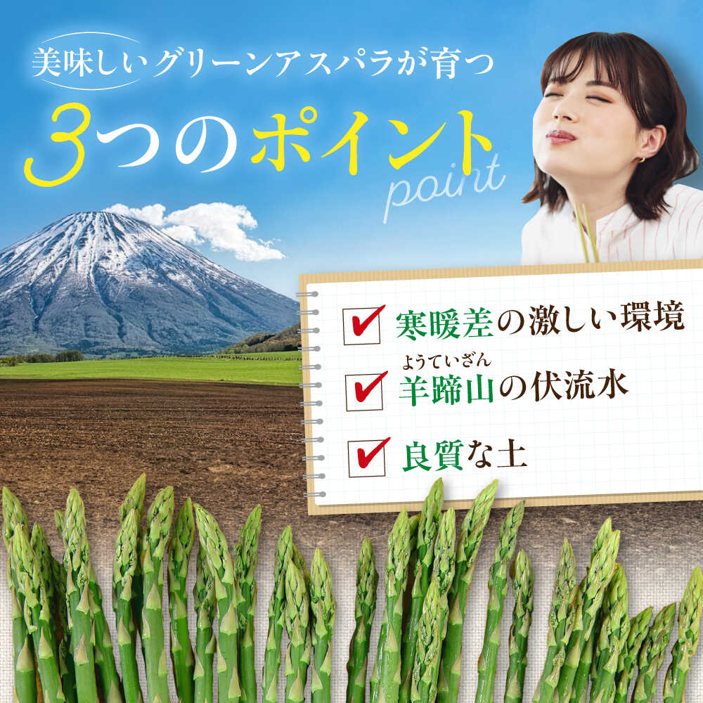 【ふるさと納税】【2026年5月上旬以降順次発送】 グリーンアスパラガス 1kg （S/露地栽培）《喜茂別町》【久保田農園】 アスパラ アスパラガス グリーンアスパラ 冷蔵 冷蔵配送 野菜 春野菜 北海道 北海道産 26年発送 [AJAM009] 8000 8000円 8千円 サムネイル3