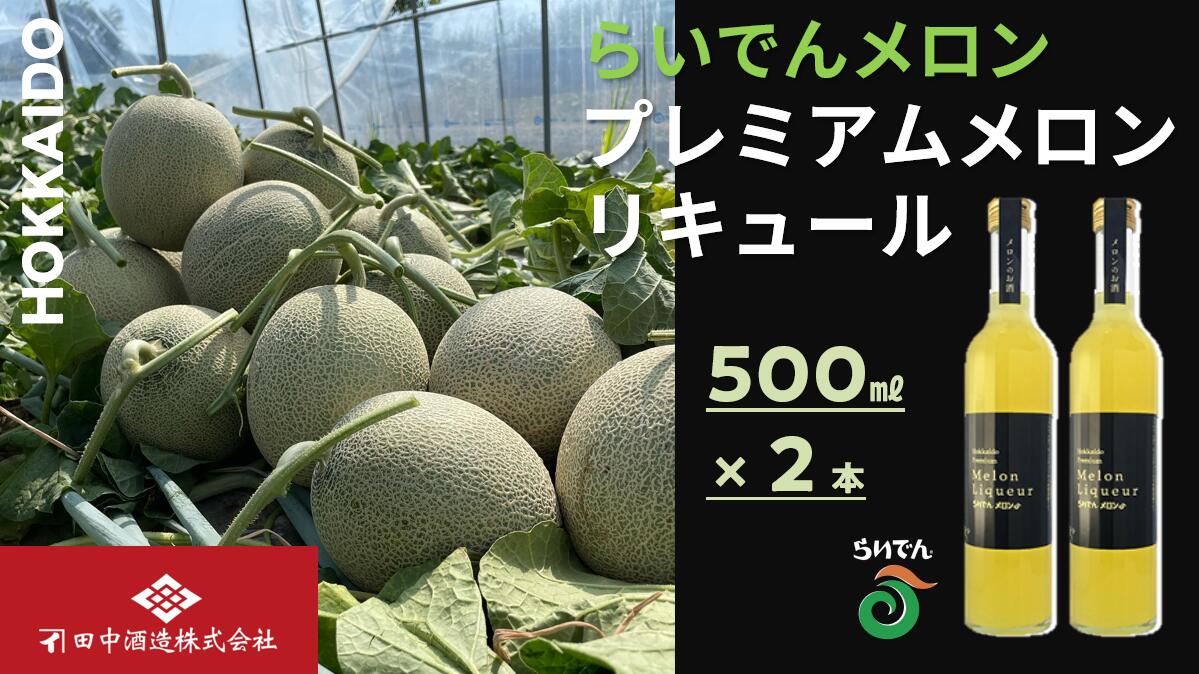 【ふるさと納税】らいでんメロン プレミアムメロンリキュール 500ml 2本 北海道 田中酒造 お酒 洋酒 果汁 贅沢 芳醇 滑らか 舌触り フルーツ 食前酒 デザート酒 サムネイル2