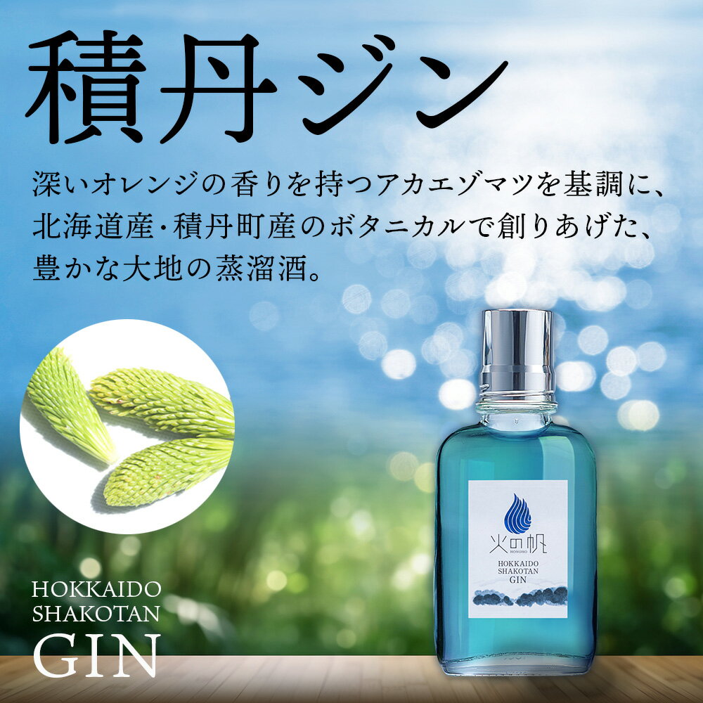 【ふるさと納税】火の帆(HONOHO) KIBOU BLUE 100ml 選べる1本～5本北海道ふるさと納税 積丹町 ふるさと納税 北海道 ジン 洋酒 蒸溜酒 お酒 クラフトジン アカエゾマツ 通販 ギフト 贈答品 贈り物 サムネイル2