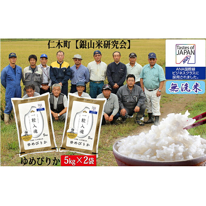 【2025年産米】銀山米研究会の無洗米＜ゆめぴりか＞10kg　ご飯 ライス 白米 ブランド米 おにぎり お弁当 北海道産 産地直送 ご飯 時短 朝ごはん 夜ごはん 昼ごはん [株式会社 松原米穀]