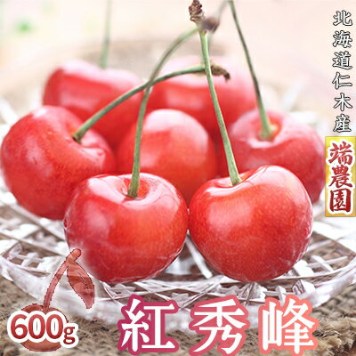 先行受付 北海道 仁木町産さくらんぼ 紅秀峰 600g（300g×2パック）北海道知事賞受賞農園 デザート スイーツ 最優秀賞 おすすめ 美味しい サクランボ チェリー フルーツ 果物 果物類　 仁木町 仁木 [端農園]　お届け：2026年7月15日～25日頃