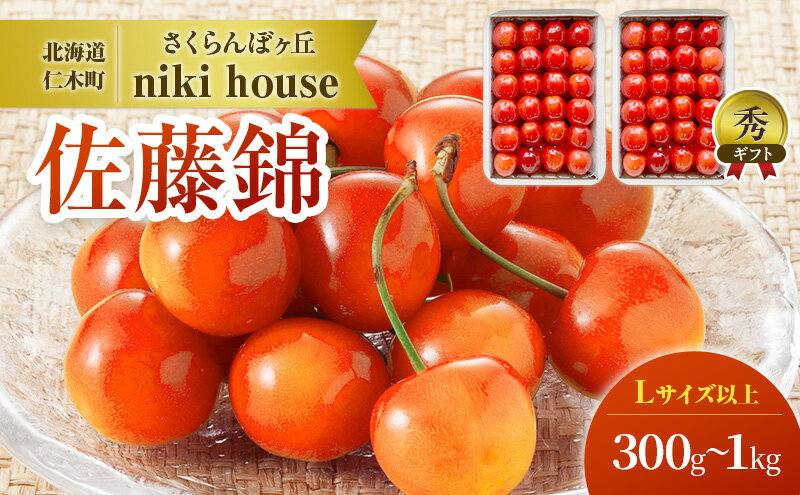 【ふるさと納税】先行受付 容量が選べるさくらんぼ [先行受付] さくらんぼ 佐藤錦 さくらんぼ Lサイズ以上 300g～1kg 化粧箱入 サクランボ チェリー フルーツ 果物 果物類 贈答品 ギフト 北海道 仁木町 仁木 [小林信幸]　お届け：2026年6月末～7月20日頃 サムネイル2