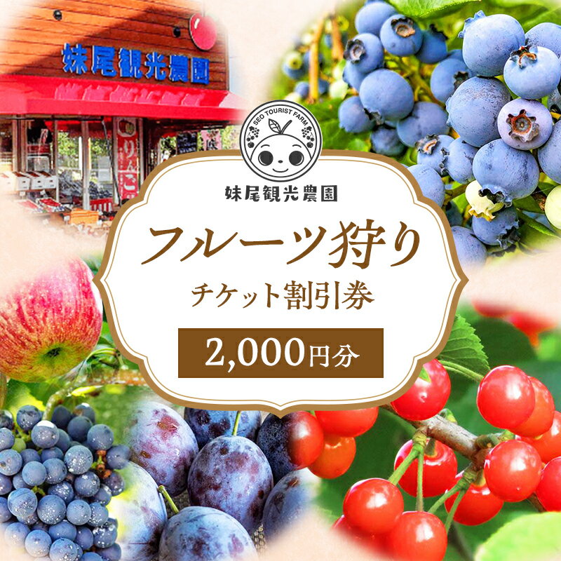 妹尾観光農園 フルーツ狩りチケット2000円 割引 チケット クーポン 利用券 フルーツ 旅行 体験 農園 北海道 仁木町 [フルーツショップ妹尾観光農園]
