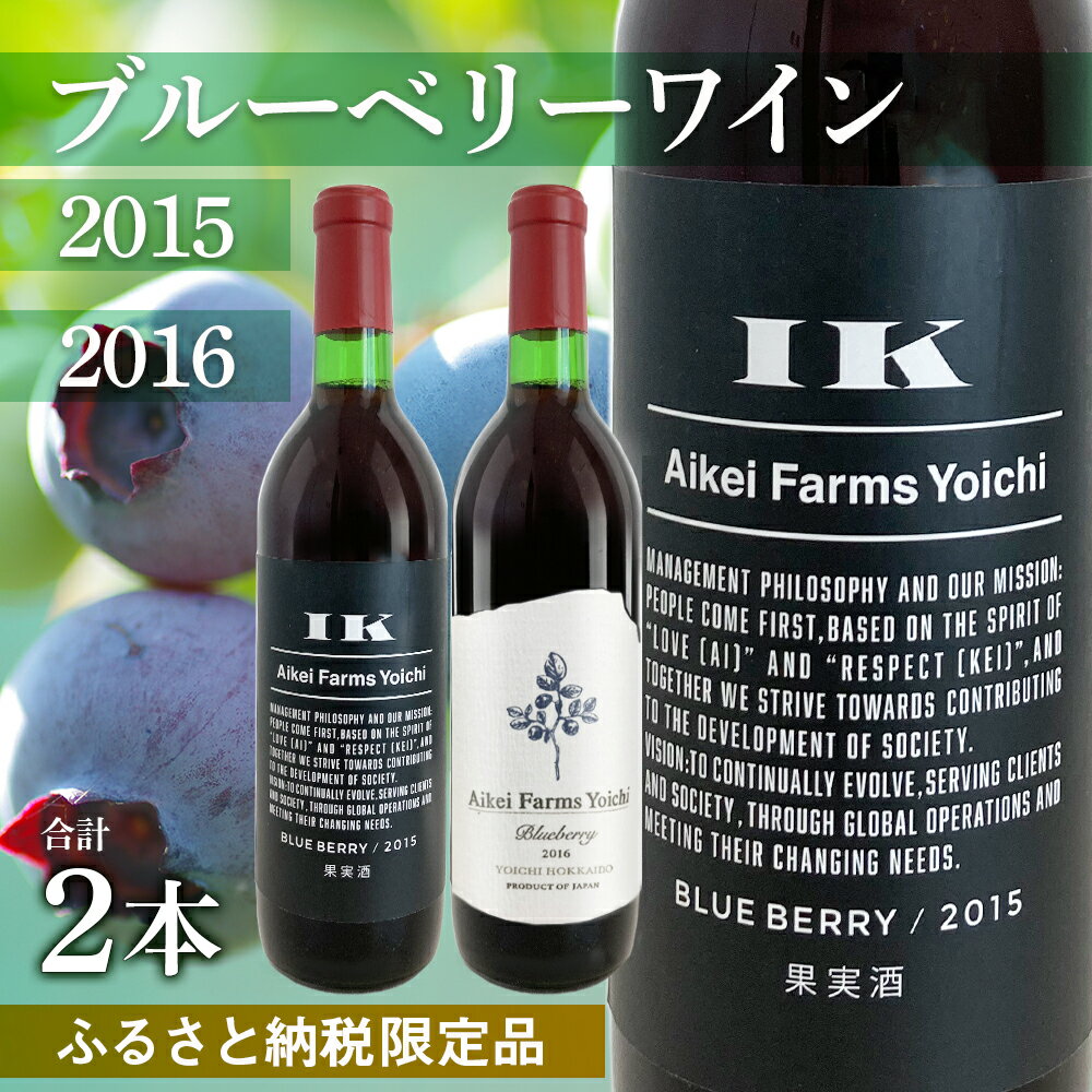 【ふるさと納税】ブルーベリーワイン 2015・2016飲み比べ　＜アイケイファーム余市＞ サムネイル2