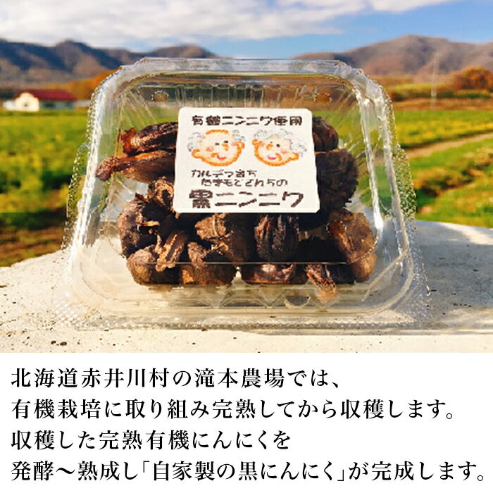 【ふるさと納税】北海道産 たきもとさんちの黒ニンニク（自家製完熟有機ニンニク）北海道赤井川村産 - 画像2