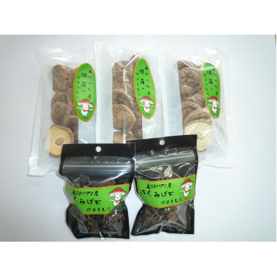 上砂川町産　乾燥椎茸3パックと乾燥きくらげ2パック入り【1372164】