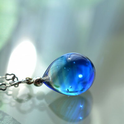 【ふるさと納税】【Soukore】ガラスアクセサリー・ブルー・ネックレス(シルバー)【1626350】 サムネイル3