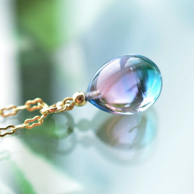 【Soukore】ガラスアクセサリー・ピンクブルー・ネックレス(ゴールド)【1626421】