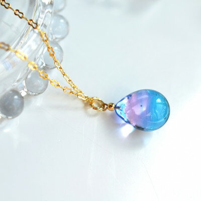 【ふるさと納税】【Soukore】ガラスアクセサリー・ピンクブルー・ネックレス(ゴールド)【1626421】 サムネイル2