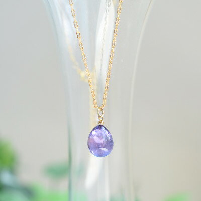 【ふるさと納税】【Soukore】ガラスアクセサリー・ラベンダー&トワイライト・ネックレス(ゴールド)【1626428】 サムネイル3