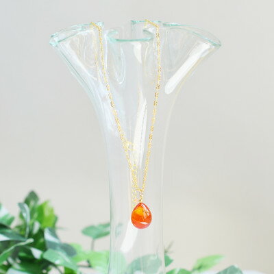 【ふるさと納税】【Soukore】ガラスアクセサリー・夕やけ・ネックレス【1626438】 サムネイル3