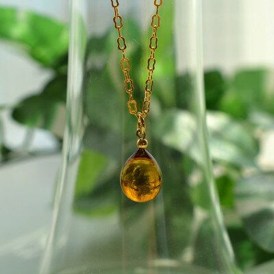 【ふるさと納税】【Soukore】ガラスアクセサリー・アンバー・ネックレス【1626448】 サムネイル3