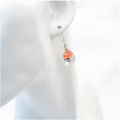 【ふるさと納税】【Soukore】ガラスアクセサリー・タンチョウ粉雪の舞・イヤリング【1626458】 サムネイル3