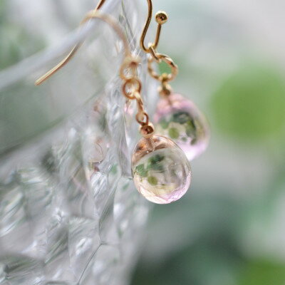 【ふるさと納税】【Soukore】ガラスアクセサリー・イエローピンク・ピアス【1626481】 サムネイル3