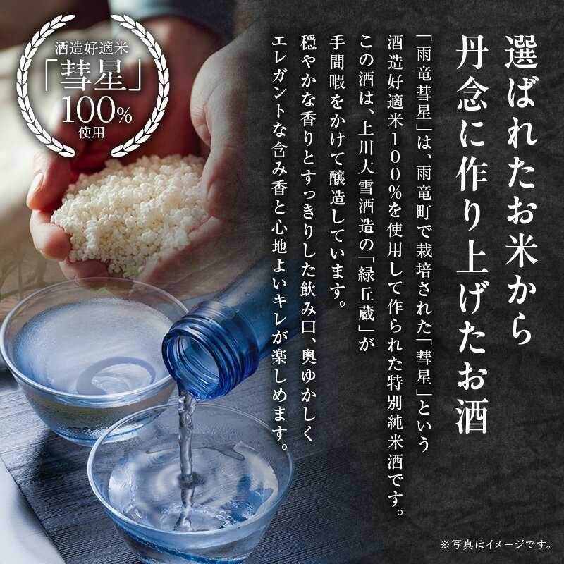 【ふるさと納税】【数量限定】特別純米酒 雨竜彗星 720ml × 2本 セット 酒造好適米 彗星使用 上川大雪酒造 緑丘蔵 碧雲蔵 お酒 日本酒 晩酌 ギフト お歳暮 父の日 母の日 敬老の日 お取り寄せ 貴重 希少酒 ブランド 北海道 雨竜町 送料無料 サムネイル3