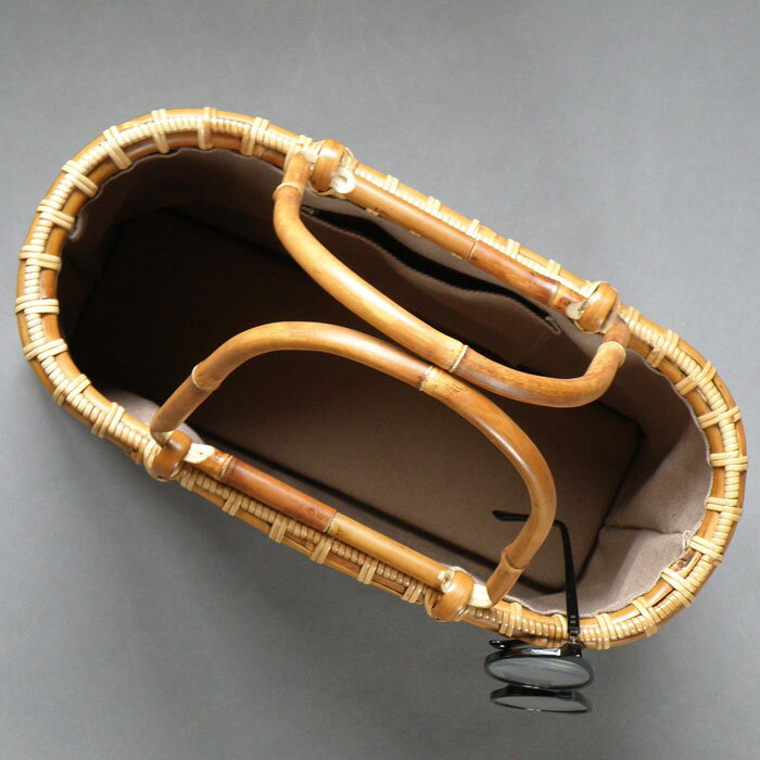 【ふるさと納税】千島笹 燻煙透かし網代バッグ【北の竹工房】日用品 雑貨 竹材 竹製品 加工品 竹細工 籠 かご カゴ 北海道 比布町 ぴっぷ 1003-013 サムネイル2