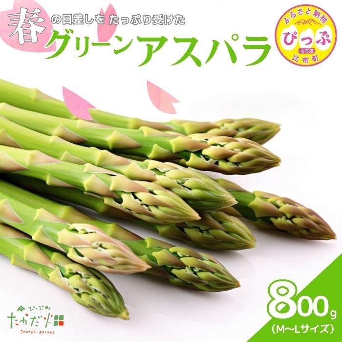 【2026年4月中旬から発送】比布町産 グリーンアスパラ M〜Lサイズ 800g【たかだ畑】春アスパラ 野菜 新鮮 緑黄色野菜 国産 北海道産 産地直送 北海道 比布町 ぴっぷ 1018-003