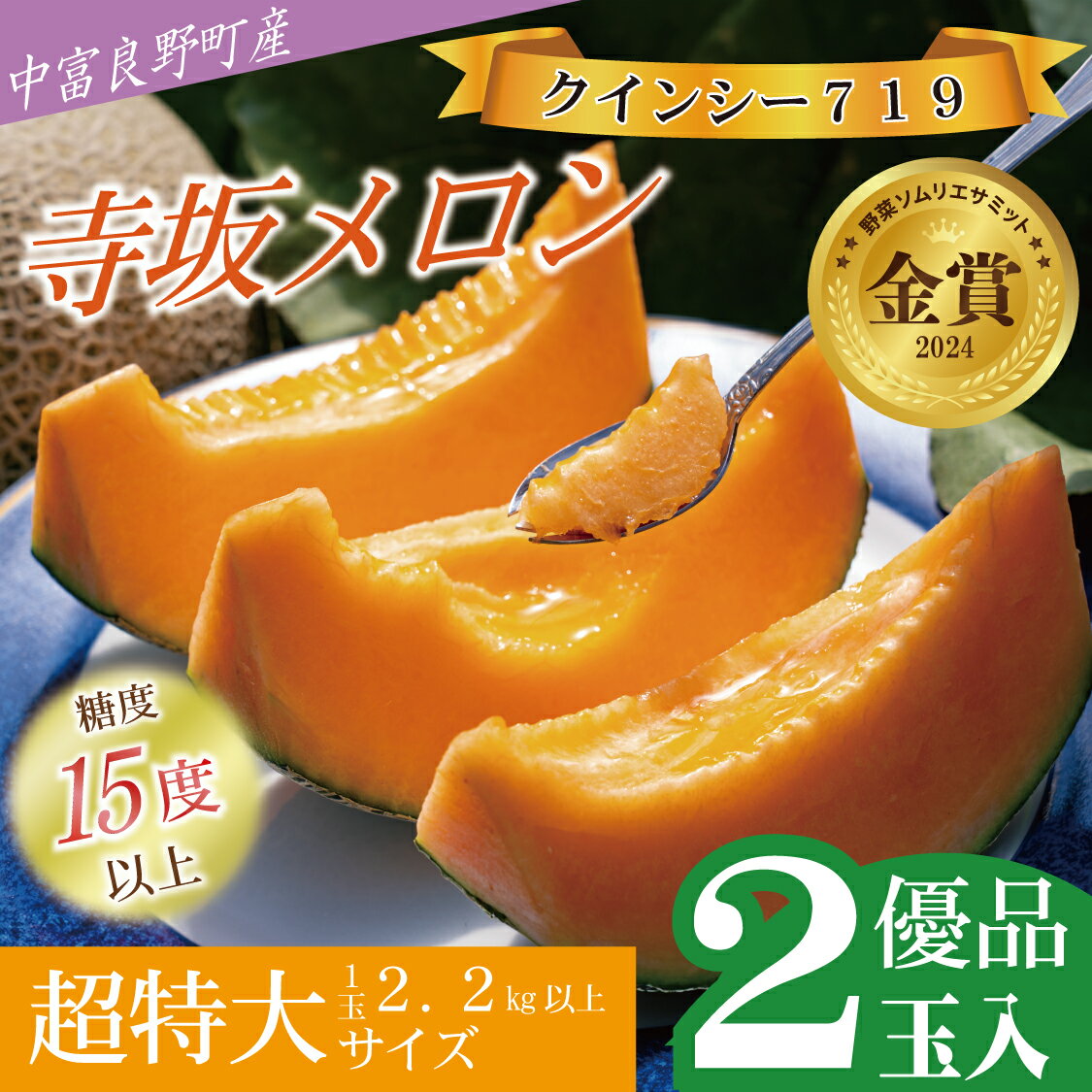 【2026年発送】【中富良野町】寺坂メロン　2玉入り（赤肉超特大）