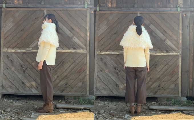 【ふるさと納税】もじゃケープ【北海道美深】 ファッション小物 織物 サムネイル3