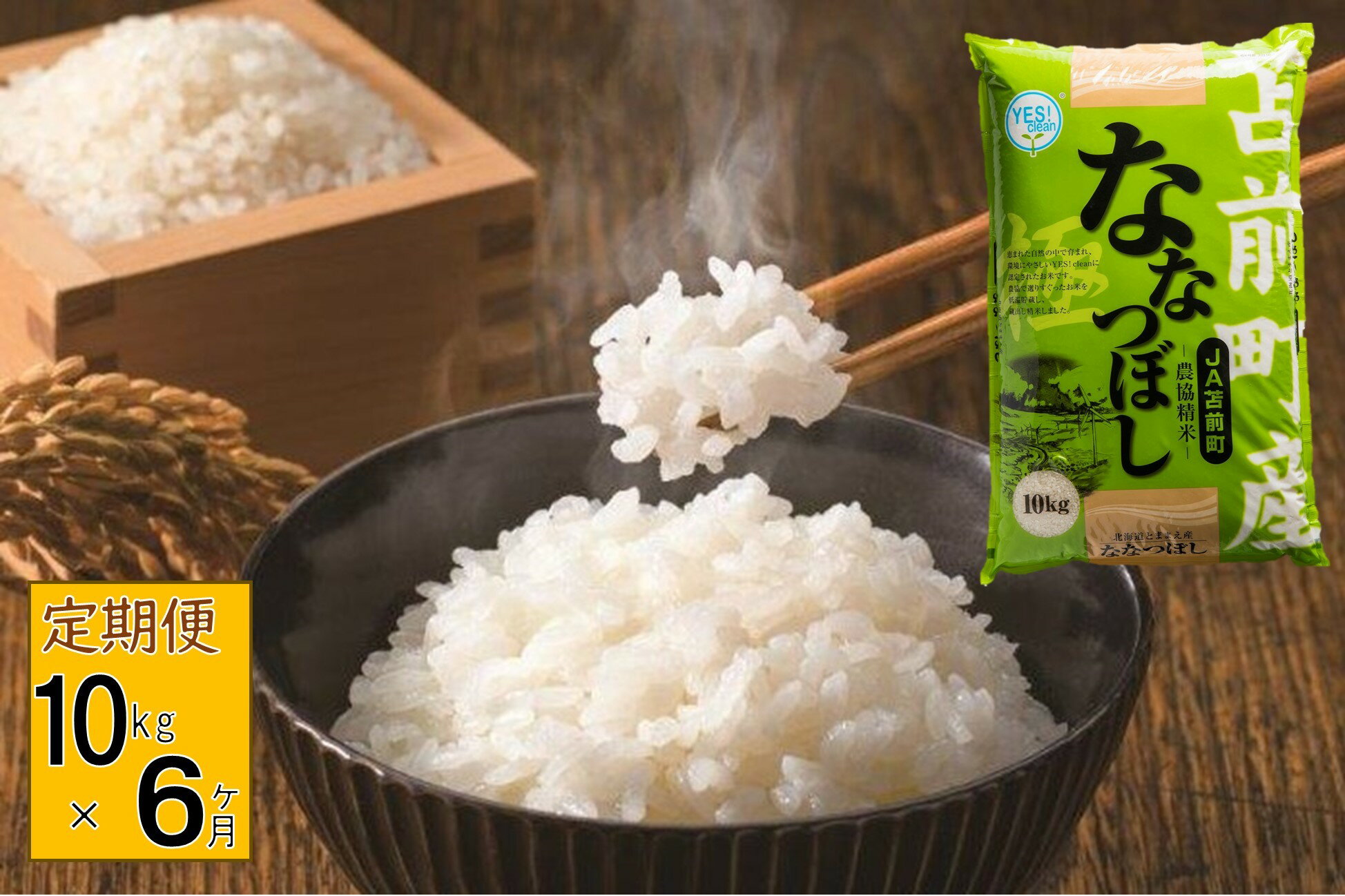 【定期便】【令和7年産】北海道とままえ産ななつぼし　10kg×6ヵ月連続お届け