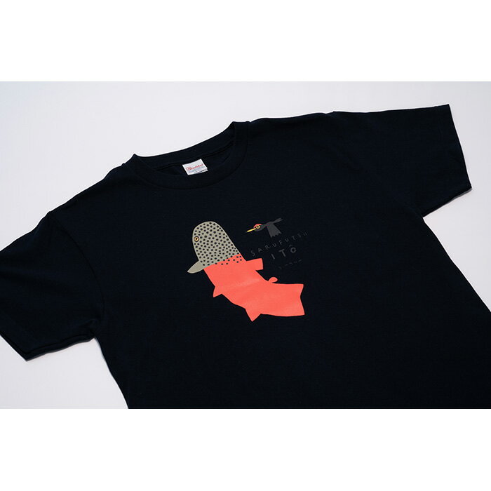 【ふるさと納税】 Tシャツ 半袖 ネイビー 紺 XL イトウ お土産 プレゼント ギフト ゆるきキャラ ご当地 ふるさと納税 猿払 猿払村 【12010】 サムネイル2