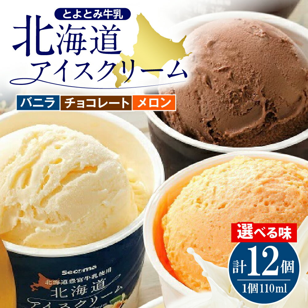 ＼高評価★4.70／ 北海道 アイスクリーム 110ml 12個 ( 選べる味 : バニラ・チョコレート セット / バニラ / メロン ) | セイコーマート セイコマ Secoma セコマ アイス 詰め合わせ 食べ比べ デザート 贈り物 ギフト 贈答 プレゼント お取り寄せ 冷凍 豊富町