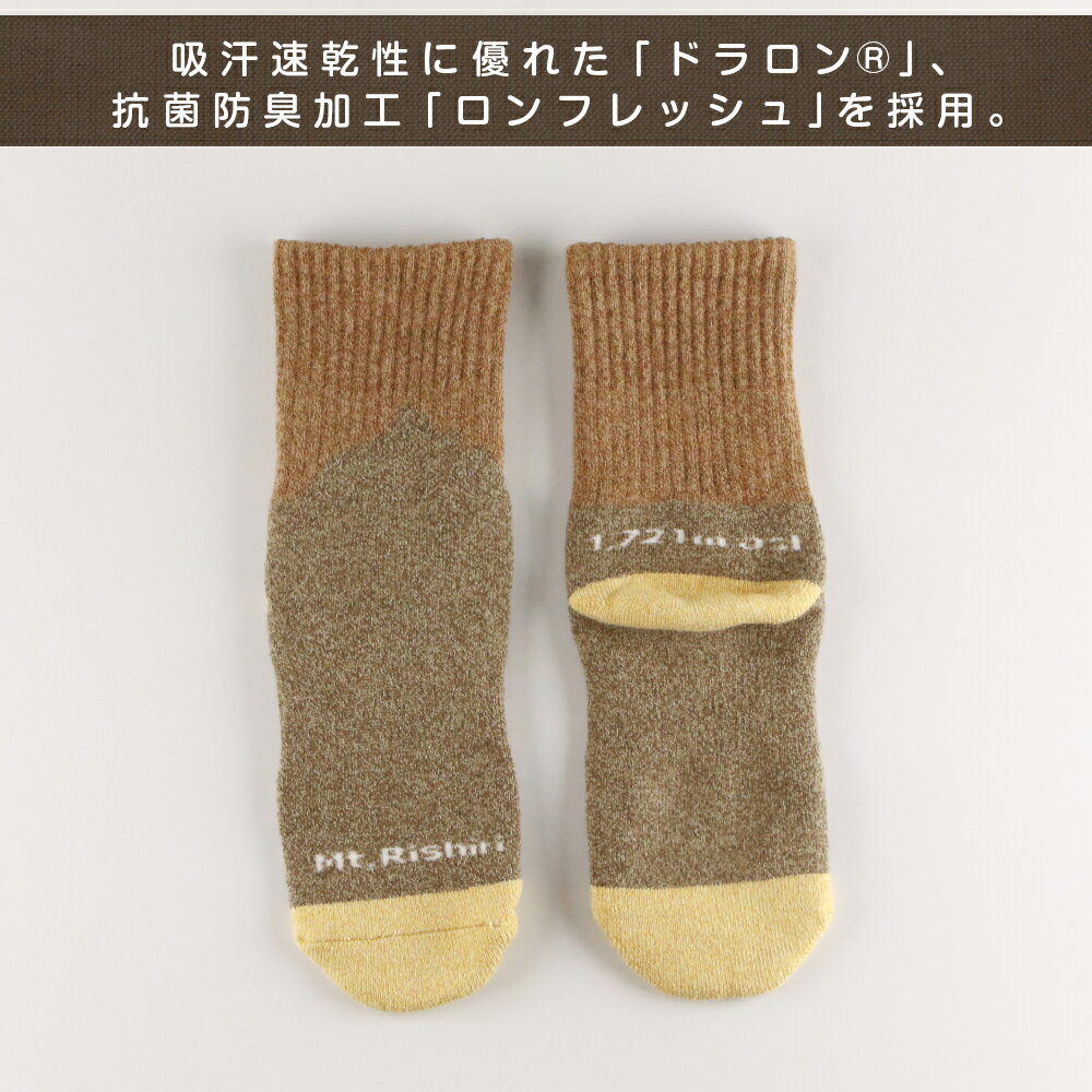 【ふるさと納税】☆利尻山デザイン☆メンズ用靴下1足(ブラウン)北海道ふるさと納税 利尻富士町 ふるさと納税 北海道 靴下 ソックス メンズ ショートソックス 吸汗 速乾性 抗菌 防臭 利尻山 サムネイル3