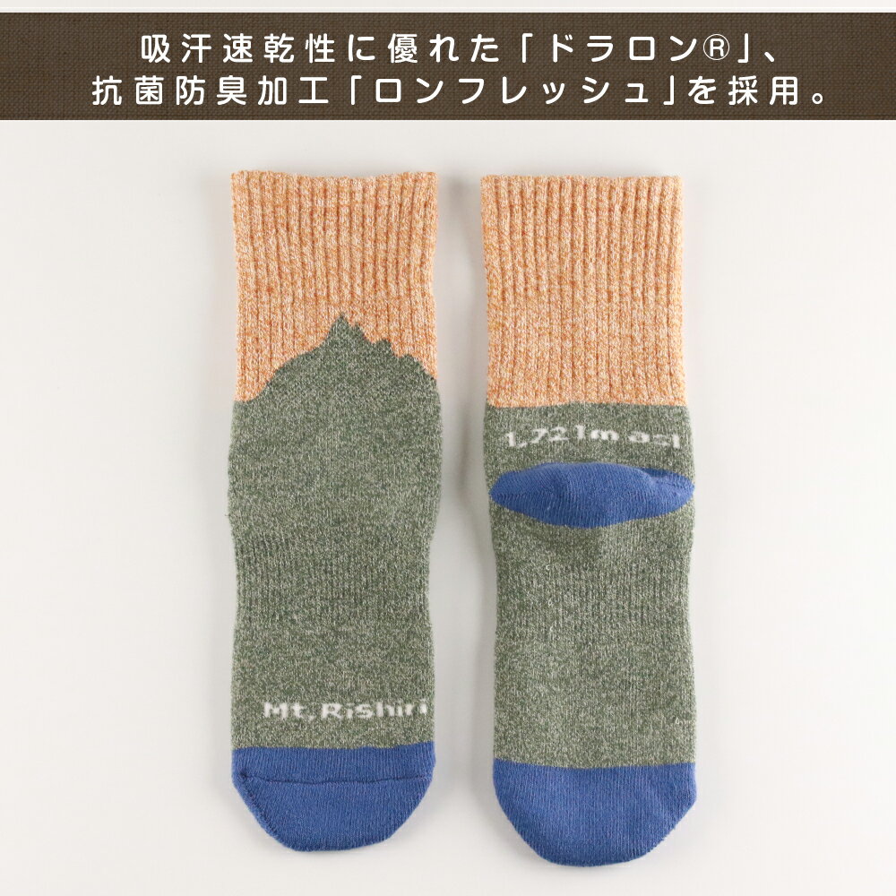 【ふるさと納税】☆利尻山デザイン☆レディース用靴下1足(オレンジ)北海道ふるさと納税 利尻富士町 ふるさと納税 北海道 靴下 ソックス レディース ショートソックス 吸汗 速乾性 抗菌 防臭 利尻山 サムネイル3