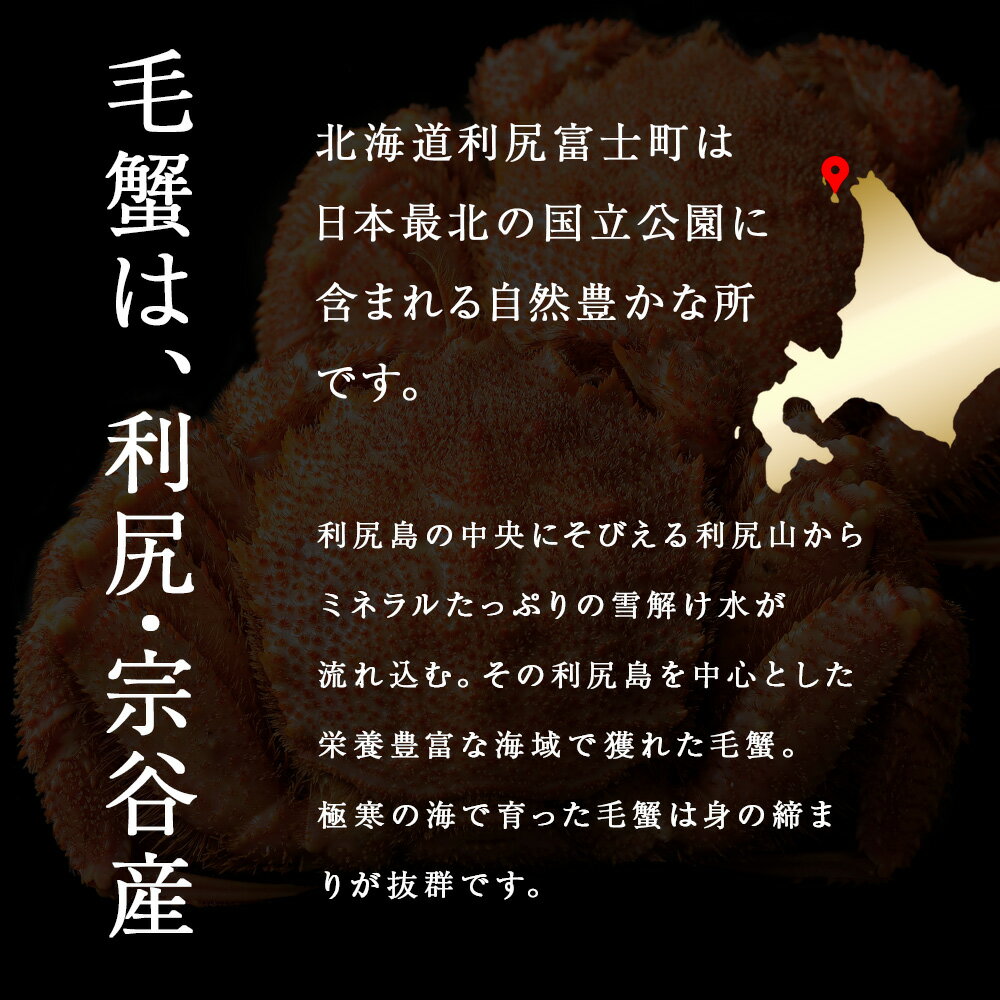 【ふるさと納税】☆選べる発送時期☆ 北海道 利尻島産 毛ガニ 大サイズ （700g前後）選べる1尾〜5尾＜利尻漁業協同組合＞北海道ふるさと納税 利尻富士町 ふるさと納税 北海道 海鮮 北海道 カニ 蟹 毛ガニ 毛蟹 蟹みそ 濃厚 蟹棒 蟹甲羅 12月発送 年末発送 サムネイル3