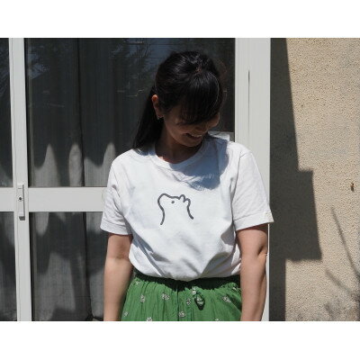 【ふるさと納税】知床・斜里町のシンボルキャラクター「知床トコさん」×久米繊維　コットンTシャツ　白・M【配送不可地域：離島・沖縄県】【1340958】 サムネイル2