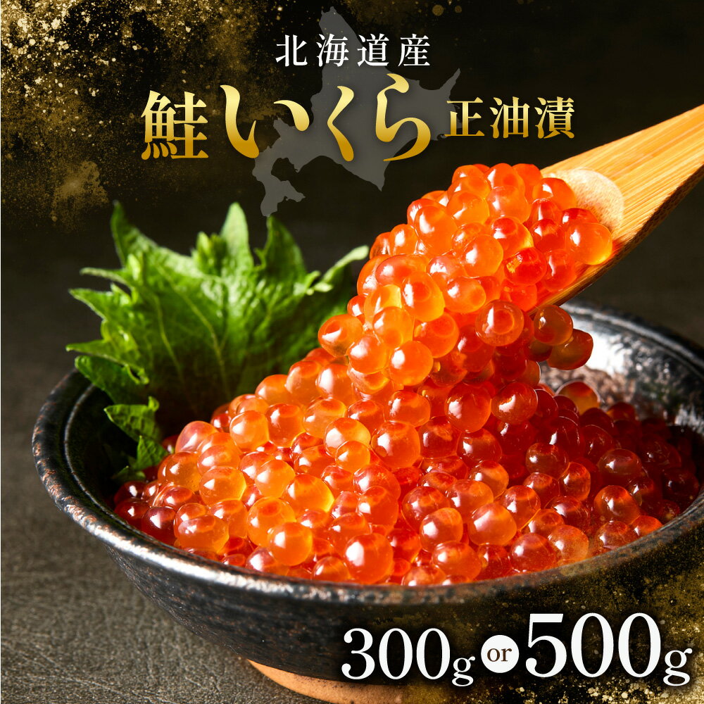 北海道産　鮭いくら正油漬【選べる容量】300g 500g イクラ いくら いくら醤油漬け イクラ醤油漬け 鮭いくら さけ サケ 小分け 海鮮 魚卵 北海道 斜里町 人気 ふるさと 【配送不可地域：離島・沖縄県】
