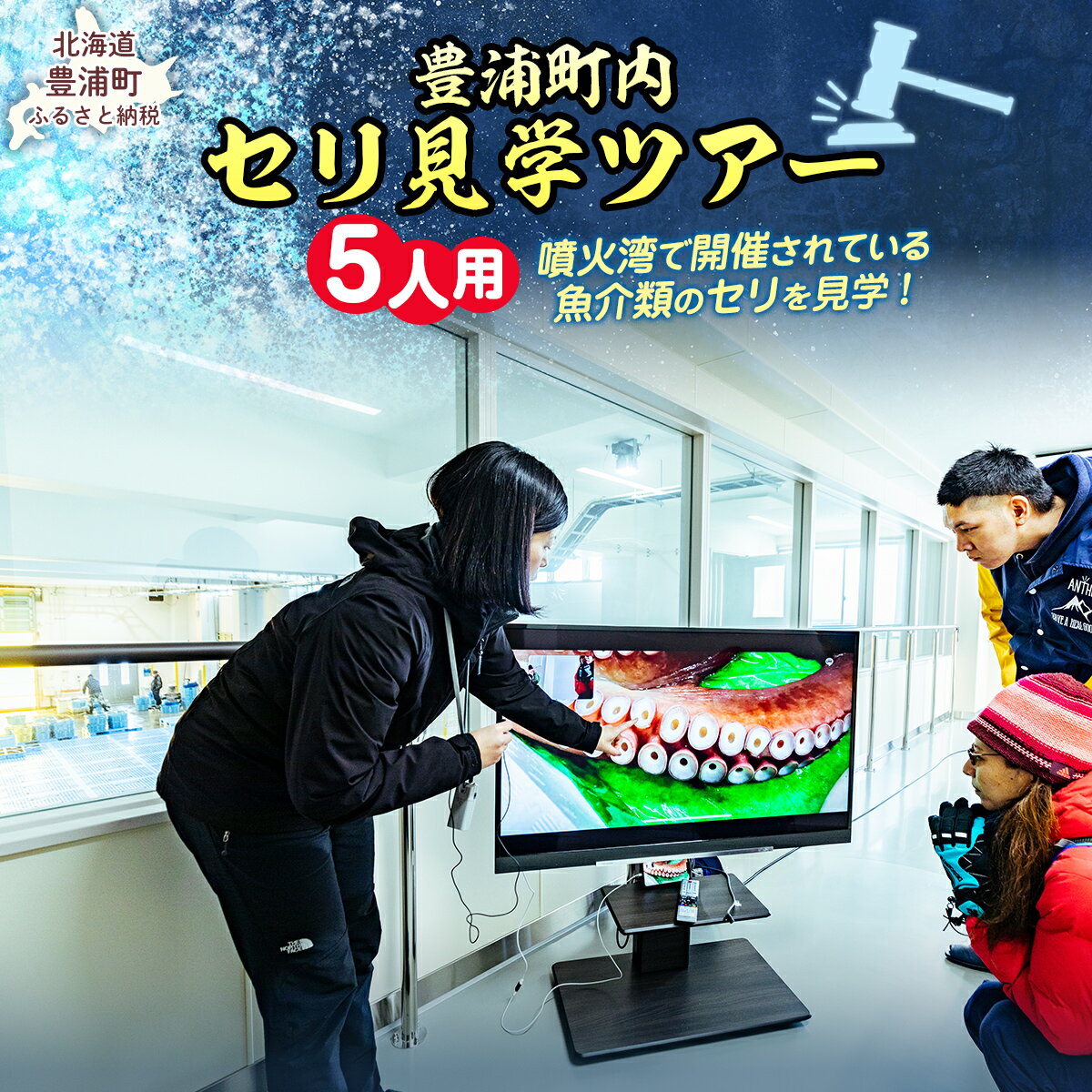【豊浦町内】セリ見学ツアー（5人用） 【 ふるさと納税 人気 おすすめ ランキング 体験 イベント 魚介 セリ 水揚げ 見学 5人 北海道 豊浦町 送料無料 】 TYUL025