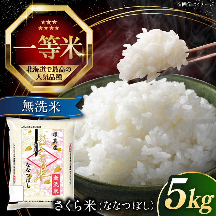 【選べる発送月!】 無洗米 ななつぼし 5kg 令和7年産 特A さくら米 ななつぼし 北海道 《厚真町》【とまこまい広域農業協同組合】 米 5キロ お米 無洗米 むせんまい コメ こめ 白米 ご飯 ななつぼし 一等米 特A 北海道[AXAB033]