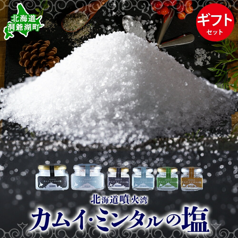 北海道 噴火湾 窯焚自然塩 カムイ・ミンタルの塩 4種 ギフト セット プレーン 淡雪 がごめ昆布 黒胡椒 瓶 瓶詰 自然塩 塩 ソルト おにぎり 東洋炉材 送料無料 食卓 味付け