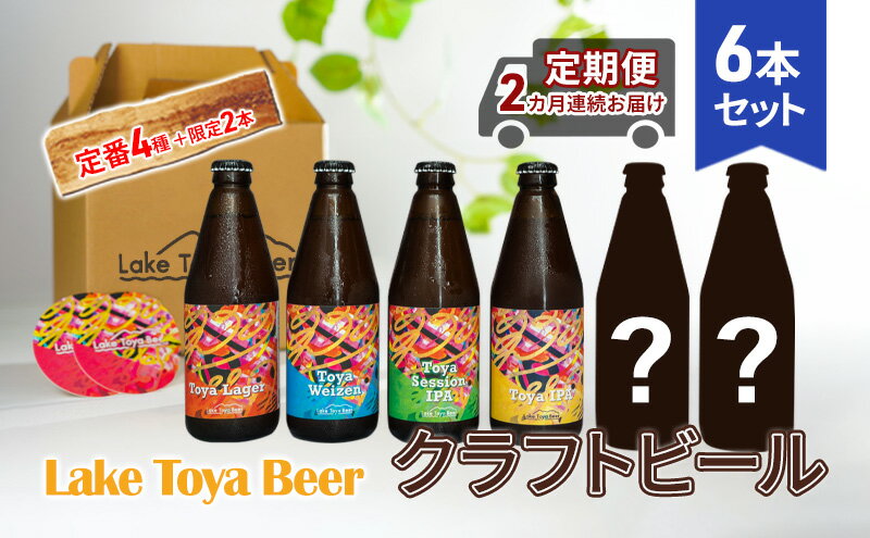 【ふるさと納税】Lake Toya Beer クラフトビール 定番4種＋限定2本 計6本(紙コースター2枚付) 2カ月連続お届け サムネイル2
