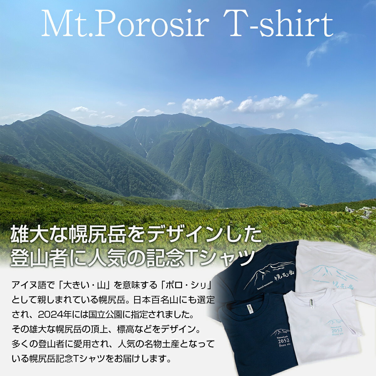 【ふるさと納税】 【日本百名山】幌尻岳記念Tシャツ 選べるサイズ S M L XL 選べる色 紺 白 【 ふるさと納税 人気 おすすめ ランキング Tシャツ シャツ 幌尻岳 山 記念Tシャツ 記念 日本百名山 お土産 ギフト 北海道 平取町 送料無料 】 BRTJ021 サムネイル3