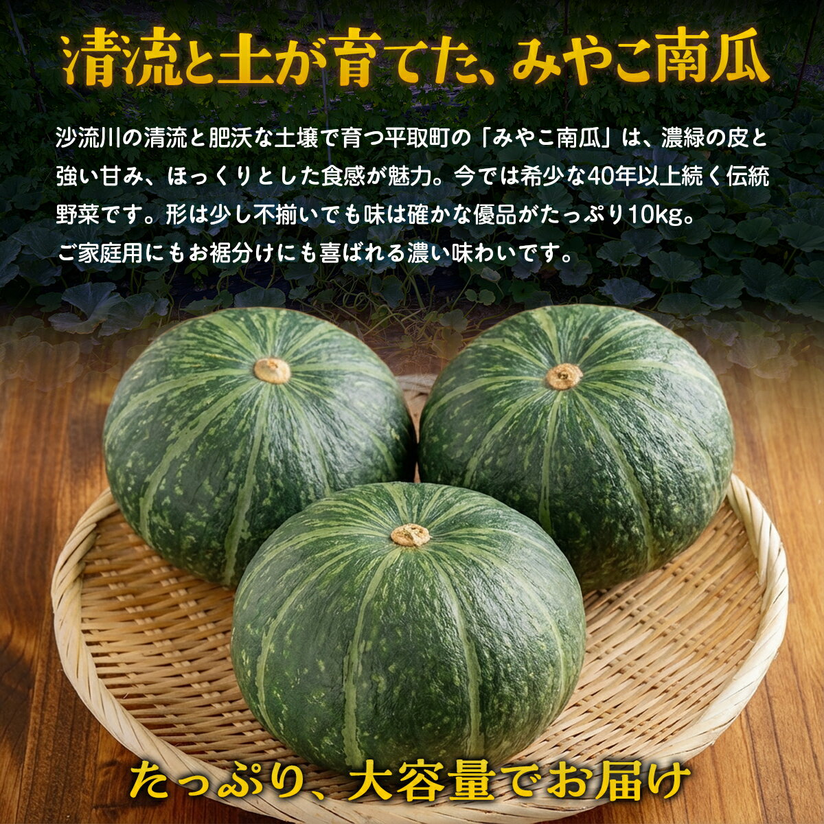 【ふるさと納税】【先行予約/8月以降発送】【家庭用】【北海道平取町産】優品 みやこカボチャ1箱7玉サイズ10kg 【ふるさと納税 人気 おすすめ ランキング かぼちゃ カボチャ 南瓜 みやこ南瓜 煮物 コロッケ 天ぷら 野菜 産地直送 北海道産 北海道 平取町 送料無料 】BRTO005 - 画像2