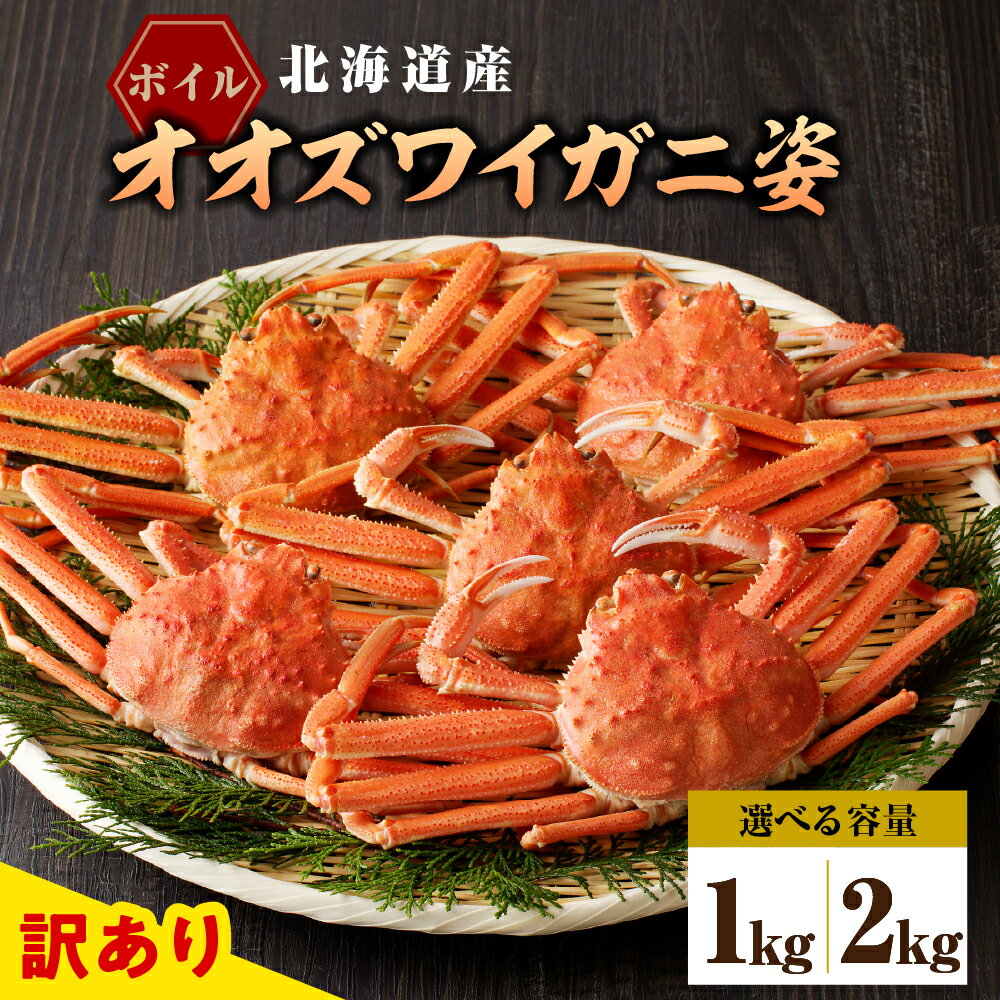 訳あり ボイル オオズワイガニ 姿 ( 選べる : 1kg / 2kg )/ おおずわいがに ズワイガニ 蟹 カニ かに かに鍋 かにしゃぶ ボイル済み 茹で 魚介類 魚介 海鮮 海産物 水産加工品 国産 北海道産 北海道 えりも町