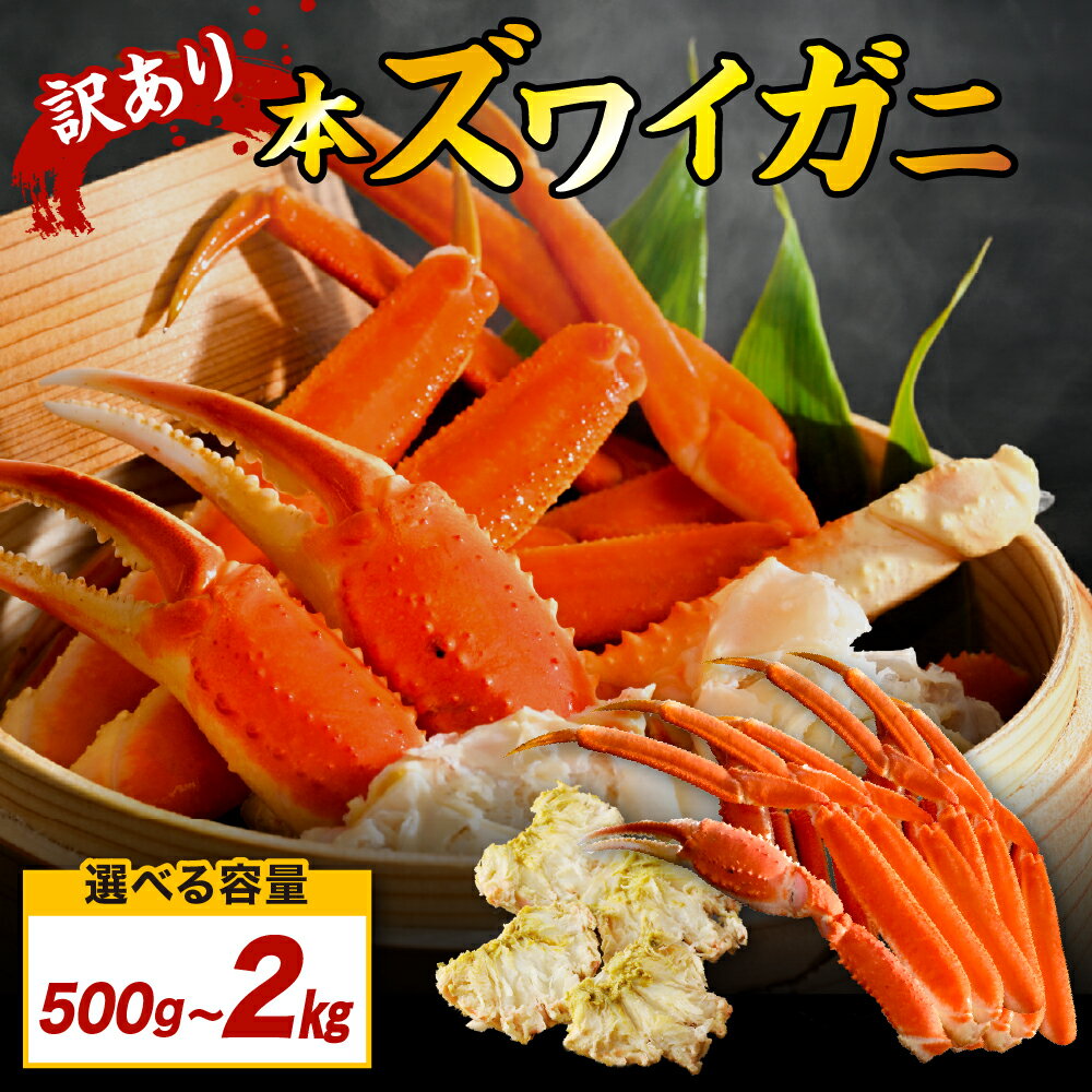 訳あり 本ズワイガニ ( 選べる : 500g / 1kg / 2kg )/ かに カニ 蟹 訳アリ わけあり ズワイガニ ずわいがに ずわい蟹 ズワイ ずわい 規格外 かに鍋 お取り寄せ グルメ ご当地 特産 産地 直送 冷凍 冷凍便 送料無料 北海道 えりも町