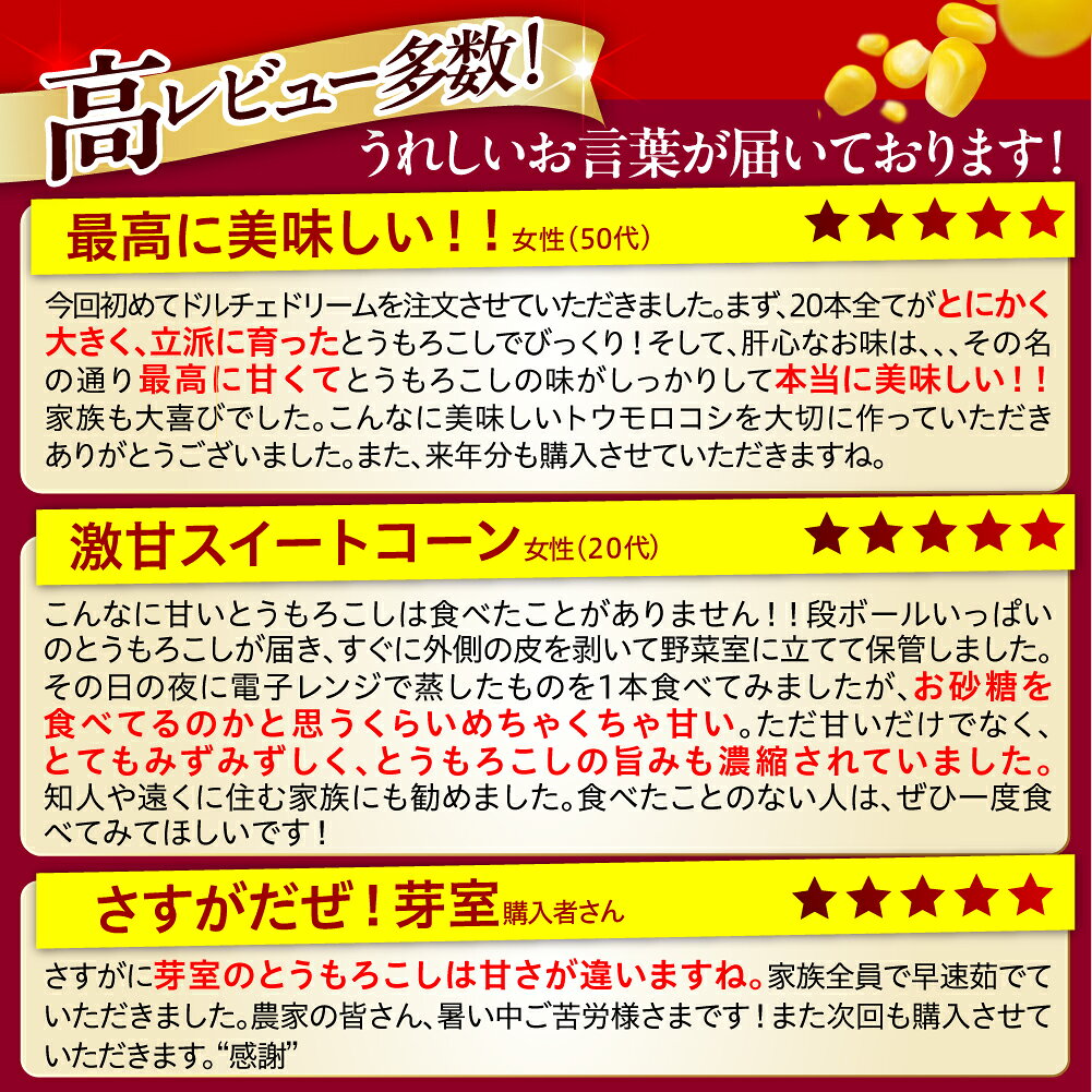 【ふるさと納税】【先行予約】 2026年産 とうもろこし なまら十勝野 ドルチェドリーム ( 選べる 10本 20本 30本 )【2026年7月下旬～8月15日頃配送】スイートコーン バイカラー コーン とうきび 生 野菜 朝採り 産地直送 お取り寄せ 冷蔵便 送料無料 北海道 十勝 芽室町 - 画像3