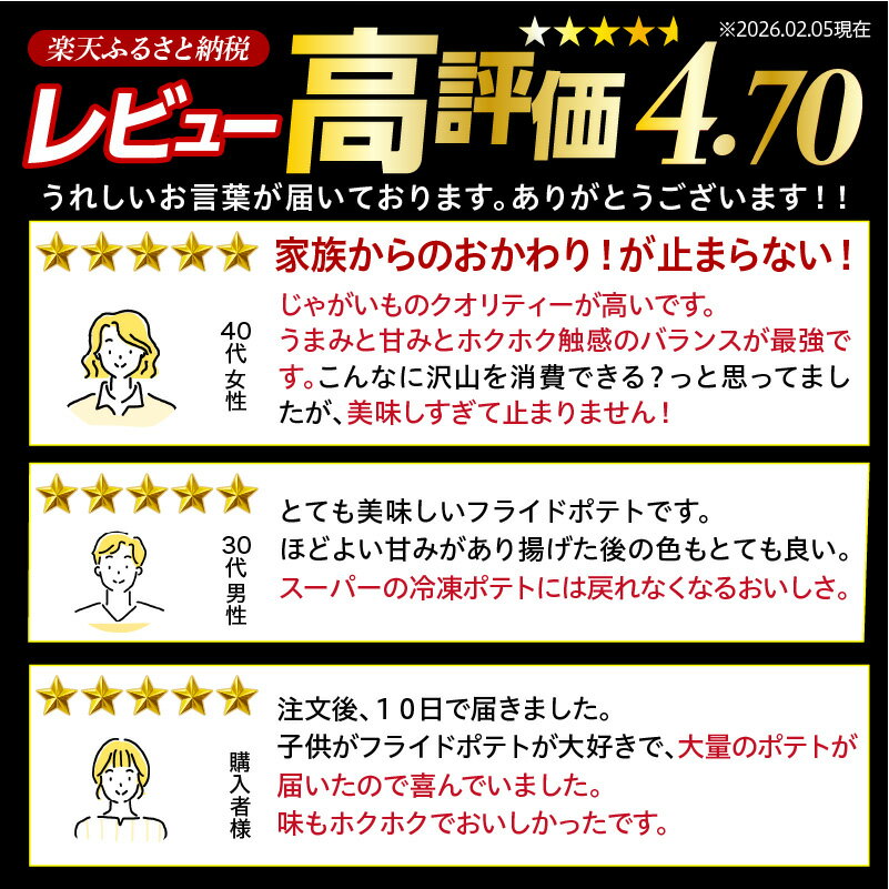 【ふるさと納税】 フライドポテト 冷凍 ポテト シューストリングポテト (選べる内容量/ 2.4kg 4kg 5.6kg ) 道産 国産 大容量 業務用 冷凍食品 フレンチフライ フリット お弁当 おつまみ おかず 惣菜 じゃがいも 送料無料 北海道 十勝 芽室町 - 画像2