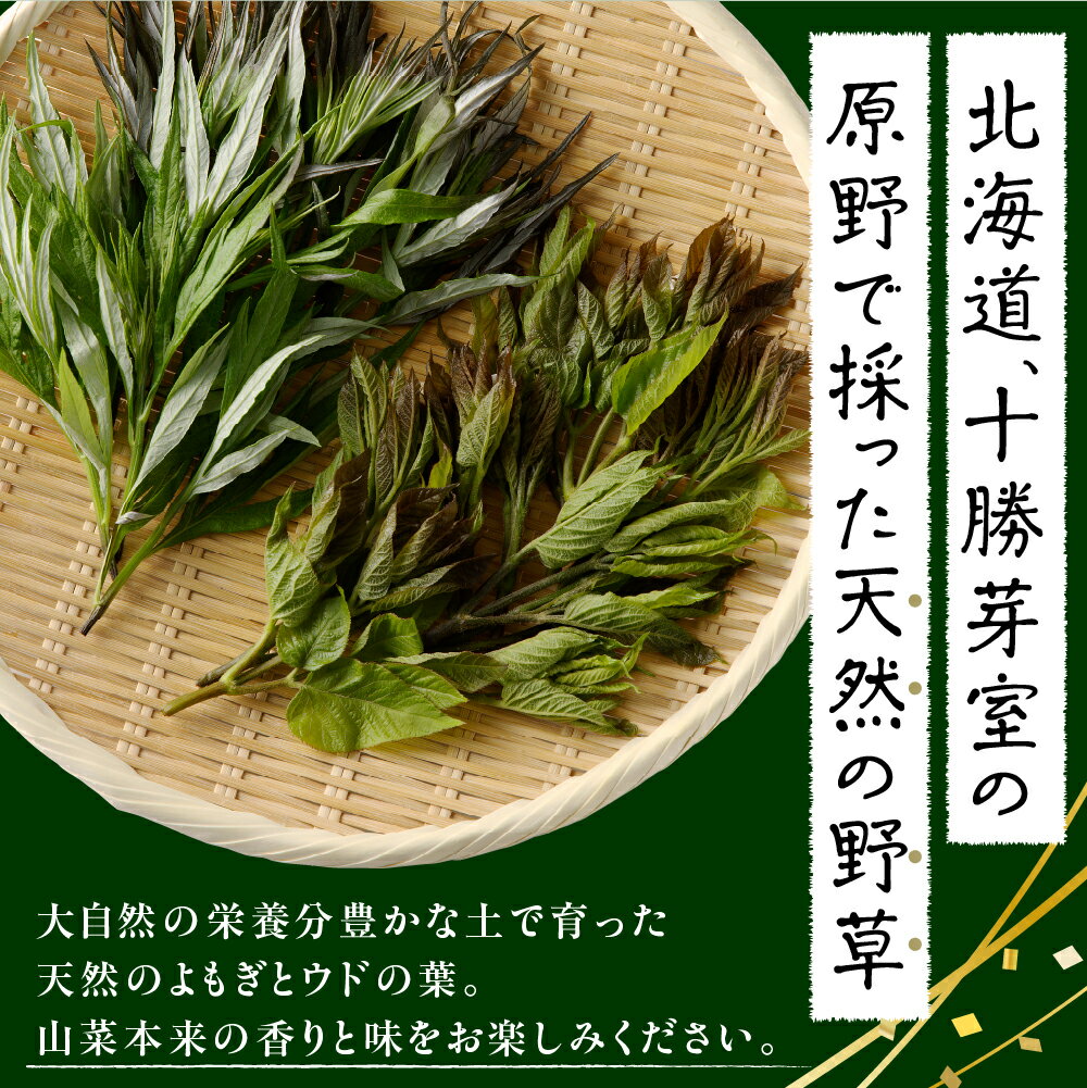 【ふるさと納税】【先行受付】【2026年5月発送】 天ぷら用 ヨモギとウドの葉セット 山菜 天然 冷蔵便 北海道 十勝 芽室町 - 画像2