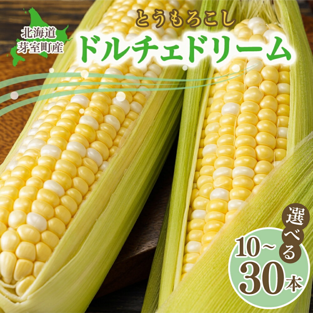 【先行受付】とうもろこし ドルチェドリーム ( 選べる : 10本 / 15本 / 20本 / 30本)【2026年7月下旬～8月上旬頃配送】 スイートコーン 朝獲れ もぎたて バイカラー 生 野菜 バーベキュー キャンプ飯 BBQ 甘み 旨み アフター保証 北海道 十勝 芽室町