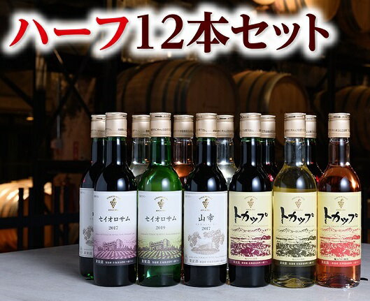 十勝ワイン ハーフ 12本セット(360ml×12本） 北海道ワイン 国産ワイン 受賞ワイン