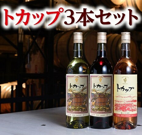 十勝ワイン トカップ3本セット 北海道 赤ワイン 白ワイン ロゼワイン 記念日 父の日 母の日 お酒 ギフト 厳選 贈答 送料無料 ふるさと納税 国産ワイン