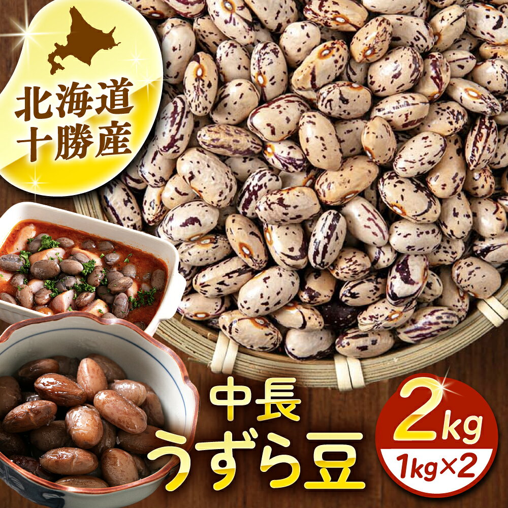北海道 中長うずら豆 1kg × 2袋 足寄町/党崎農場 [BEAA022]