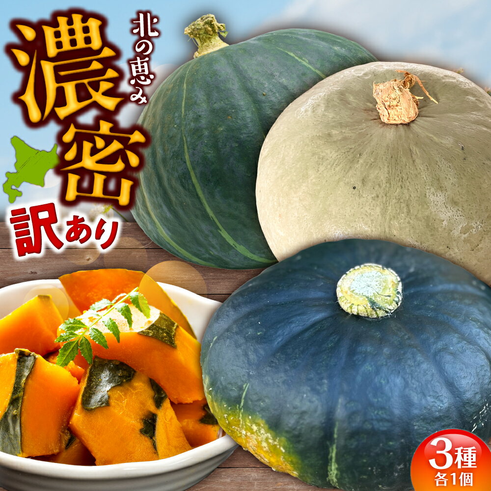 【先行予約】【訳あり】 北海道 かぼちゃ 訳あり ダークホース ・ とっておき ・ 特濃こふき 3種類 × 1個 【9月中旬以降発送】足寄町/足寄アグリバイオ株式会社 [BEAC014]