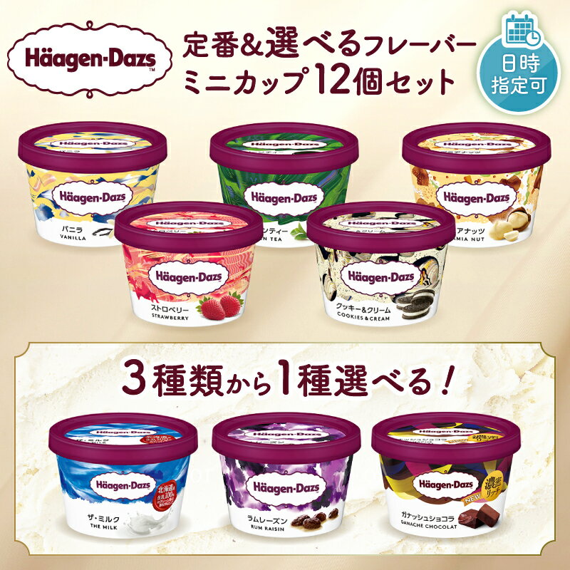 【着日指定】【フレーバーが選べる】ハーゲンダッツ ミニカップ 12個 アイスクリーム 詰め合わせ アイス バニラ ストロベリー チョコレート ザ・ミルク ラムレーズン ガナッシュショコラ 送料無料