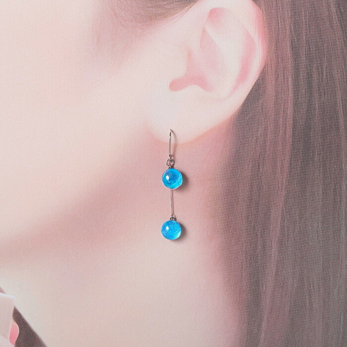 【ふるさと納税】2471.ジュエリー ピアス 2連 アクセサリー 湖水 ガラス細工 レディース ハンドメイド アクセサリ 手作り ギフト プレゼント 屈斜路湖 12000円 北海道 弟子屈町 サムネイル3