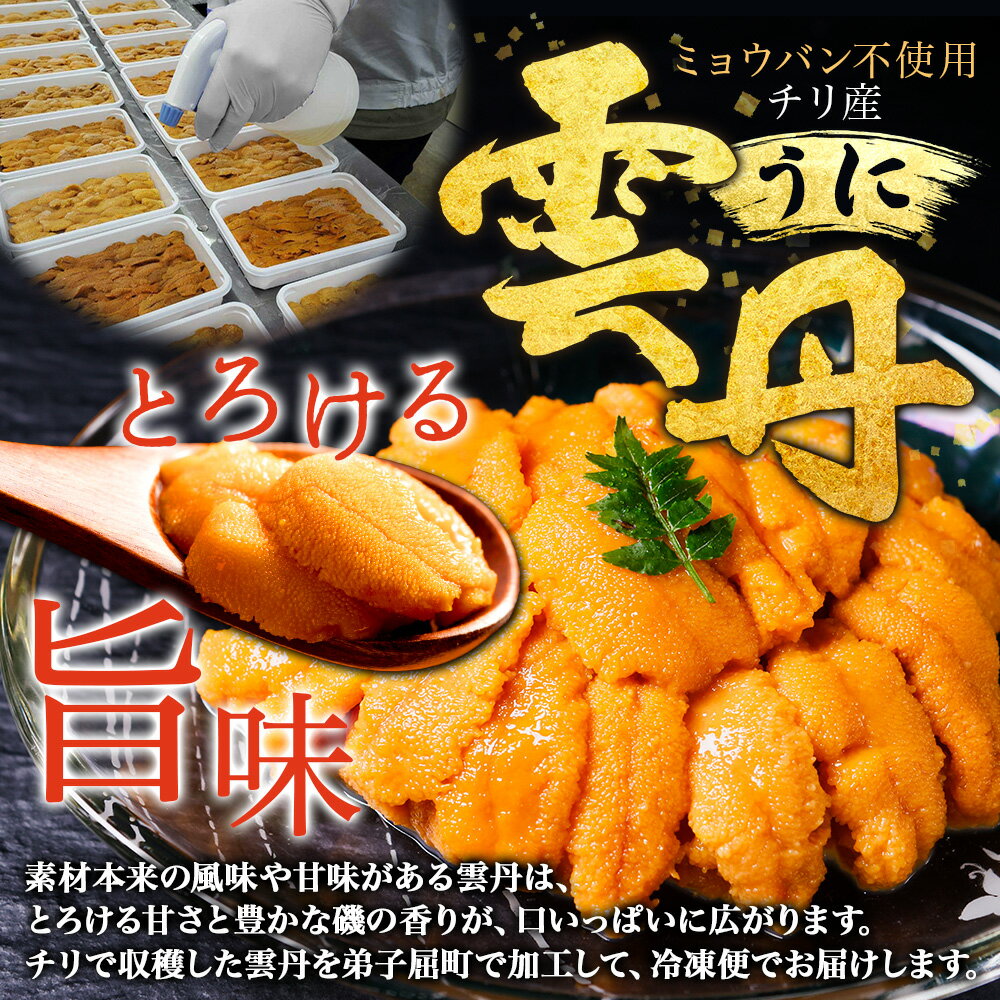 【ふるさと納税】 3594. ウニ チリ産 冷凍 いくら 二色丼 うに 雲丹 イクラ 海鮮 海鮮丼 うに丼 いくら丼 いくら醤油漬け いくら200g（アメリカ産）＆うに（チリ産）100g×2個セット 送料無料 北海道 弟子屈町 - 画像3